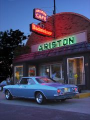 1965 Corvair at the Ariston Cafe