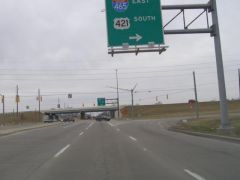 Old US 421 meets US 421: 421 frees itself from I-465 just pa