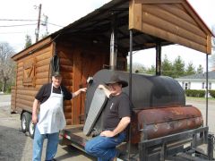 Chuckwagon guards at Baumbach's BBQ in New Paris, OH