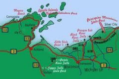 Map of area surrounding Apostle Islands