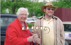 Mary Truitt and Gary Kruger with sleigh bells