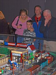Spectators at the Lego Train Display