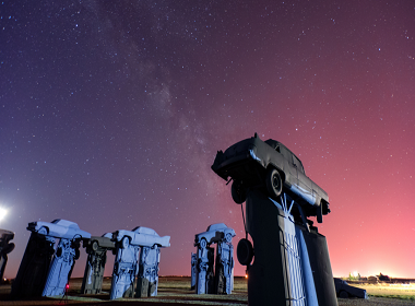 Carhenge sky glow american road itinerary
