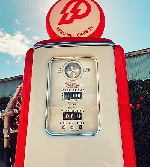 A vintage gas pump.