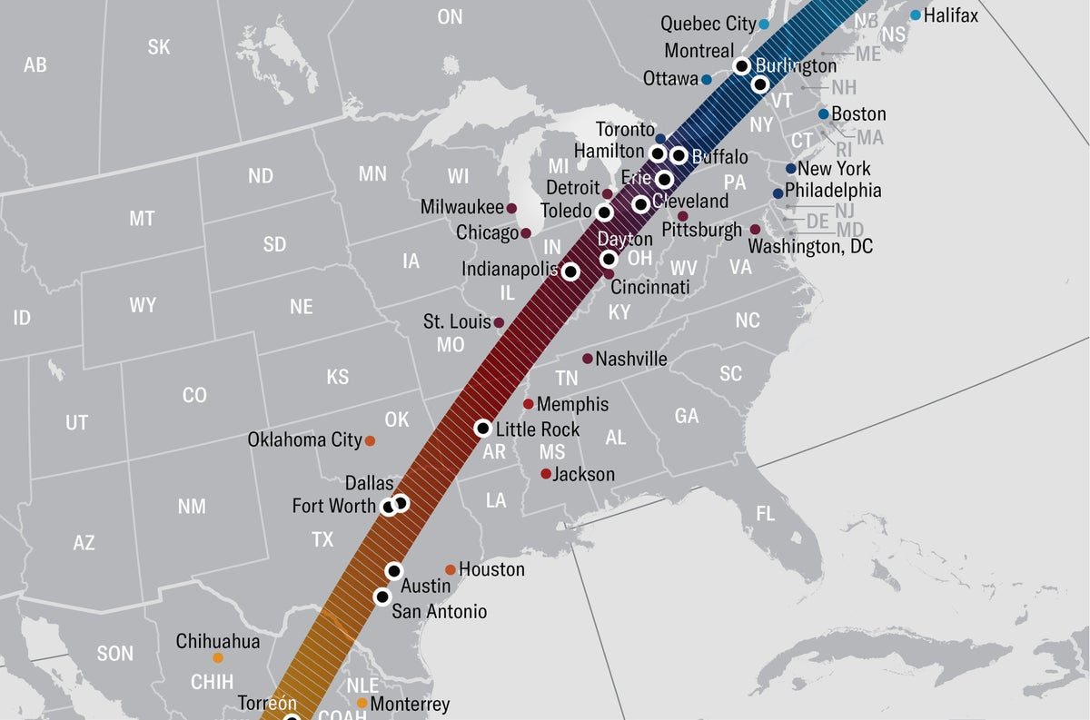 Best Places to View the Total Solar Eclipse April 8, 2024 - American ...