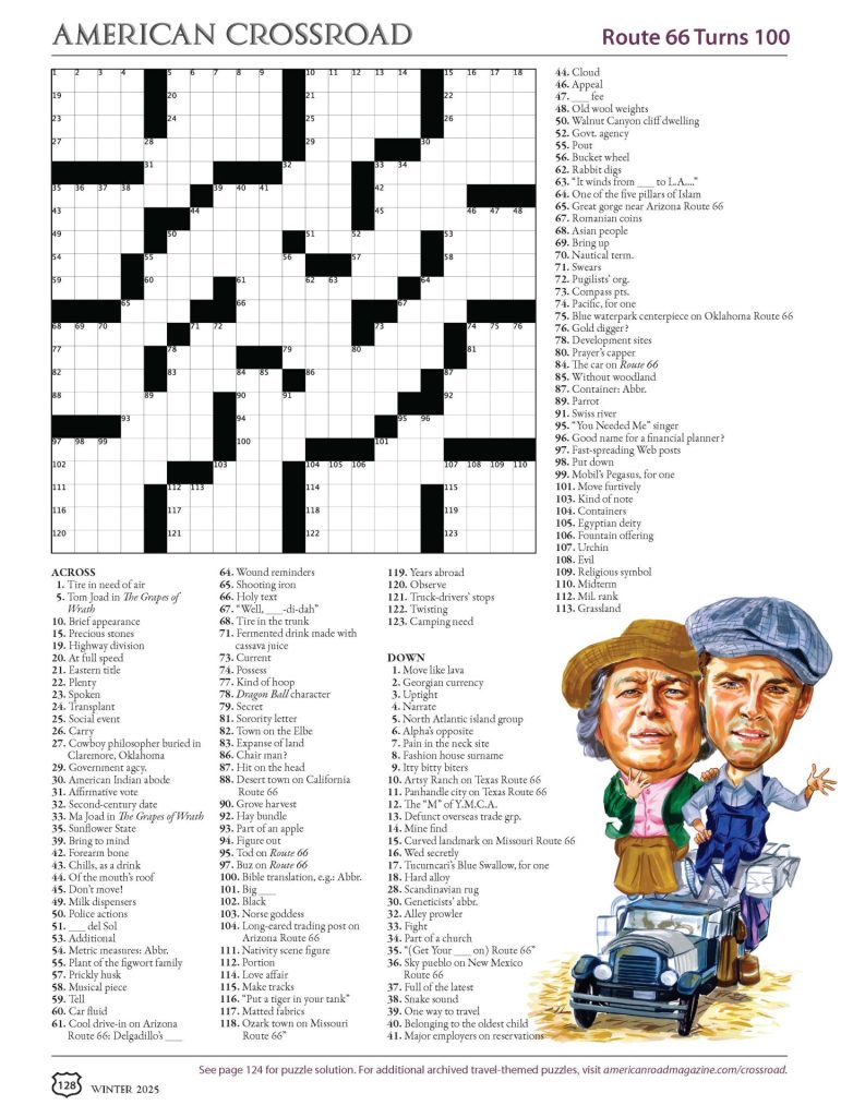 Winter 2025 Crossroad crossword puzzle.